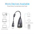 Pikkukuva 2 / 5: Ulkoinen 7.1-kanavainen USB-äänikortti 3,5 mm:n mikrofonilla Laadukas äänikorttimuunnin Kannettava USB-3,5 mm -sovitin Musta