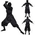 Miniatyrbillede 2 af 4: Halloween kostume Japansk mandlig sort ninja cosplay kostume XL