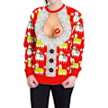 Pikkukuva 2 / 5: 3d Unisex Joulupaita Ruma Joulupukki Neule Pyöreäpääntie vaatteet Xams Cosplay Vaatteet Red M