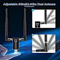 Miniatyrbilde 2 av 5: 1300 Mbps Lang rekkevidde USB WiFi-adapter for PC, stasjonær PC, bærbar PC, USB trådløs adapter dobbeltbånd 2,4 GHz 5