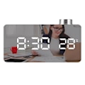 Miniatyrbild 1 av 5: Digital Klockdisplay, LED Väckarklockor Spegelyta För Smink Med Dimningsläge, Sovrumsinredning-wh