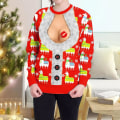 Miniatyrbillede 3 af 5: 3d unisex juletrøje Grim julemandstrøje med rund hals Xams Cosplay-tøj White L