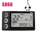 Miniatyrbillede 2 af 5: 24v-60v S866 Controller Panel Instrumentbræt Vandtæt Elcykel Lcd Display Til Elektrisk E-cykel Sc