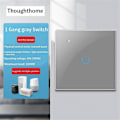 Miniatyrbillede 5 af 5: Tuya Wifi Smart Switch Touch Lyskontakt Nul Brandlinje 1 Kontakt Grå