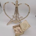 Miniatyrbillede 1 af 5: Sød hjerteformet træ-bryllupsgæstebog 3d-graveret gennemsigtig gæstebog Gæstedropboks velkomstkort bryllupsdekorationer 80pcs hearts