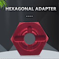 Miniatyrbilde 3 av 5: Aluminiumslegering 12mm Kombiner Hjulnav Hex Adapter Oppgraderinger For 144001 1/14 Rc Bil Reservedeler, rød