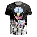 Miniatyrbilde 1 av 2: Halloween Skeleton Men Gutter T-skjorte style 5 6XL