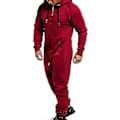 Miniatyrbilde 2 av 4: Hettegenser Jumpsuit med Glidelås for Menn Vinter Casual Hette Jumpsuit Jumpsuit -shiyi