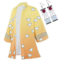 Miniatyrbild 1 av 5: Bästa Discountanime Cosplay Costume Demon Slayer Kimetsu No Yaiba Haori Kimono Agatsuma Zenitsu Kochou Shinobu Summer Coat Shirt Anime Clothes I 150