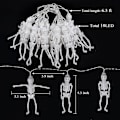 Miniatyrbillede 4 af 4: Skeleton Lights Halloween String Lights,6.5ft 10led Skeletter Halloween Skull Lights Decoration,2 Light Modes Batteridrevet String Lights,uhyggelig Hal