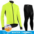 Miniatyrbilde 5 av 5: Vinterfleece for menn 2023 sykkeltrøyesett Mountian sykkelklær Ropa Ciclismo Racing sykkelklær Team sykkeldress Sky Blue 4XL
