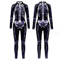 Miniatyrbillede 3 af 4: Kvinder Halloween fest kostume Skull Print Langærmet Jumpsuit Outfit style 2 M