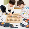 Miniatyrbilde 3 av 5: Lære Matematikk Multiplikasjon 9 x 9 Teller Læringsbrett for Barn i Barneskolealder 3 4 5