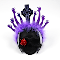 Miniatyrbillede 1 af 2: 2023 Halloween Zombie Head Ornaments Pandebånd Pandebånd til julefest purple