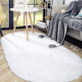 Miniatyrbillede 5 af 5: Tflycq Oval Fluffy Tæppe Tæpper, Moderne Plys Shaggy Area Tæppe til børn Soveværelse Ekstra behageligt sødt børnetæppe Sengetæppe til drenge piger Værelsesindretning