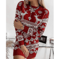Miniatyrbilde 5 av 5: Ny Dame Jul Genser Xmas Elk Knit Pullover Jumper Topp Red 2XL