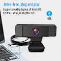 Miniatyrbillede 5 af 5: Webcam 1080p, Webkamera med mikrofon til PC, USB-webkamera til computer, 2 megapixel, 1920x1080 opløsning, FHD CMOS-sensor