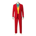 Miniatyrbillede 1 af 5: Klovne Joker Kostume Rødt jakkesæt Jakke Bukser Skjorte Outfits Halloween Kostumer Til Børn Mænd Karneval Maskerade Fest Joker Cosplay Suit Kids 110CM