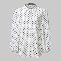Miniatyrbild 5 av 5: Oversized Damblusar Mode Höstfest Prickig Lång Lykta Ärm Slagskjorta Celmia Eleganta Toppar Kontor Lös Blusas