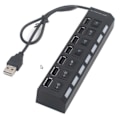 Miniatyrbillede 5 af 5: Usb Hub Extender 7 Port Hub Sort og Hvid med Switch Lys Hub 7 Port Docking Station 5 Stykker