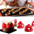 Miniatyrbillede 2 af 5: 12-pak Rustfri Stål Tærteringe, perforerede Kage Mousse Ringe, 6 cm