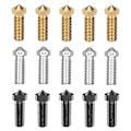 Miniatyrbillede 1 af 5: 15 stk. Dysesæt til Anycubic Vyper, 3D-printerdele Hærdet stål/Rustfrit stål/Messing 0,4 mm N
