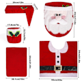 Miniatyrbild 1 av 3: 5 Delar Jul Toalettsitsöverdrag Set Jultomte Dekoration Toalettöverdrag