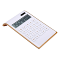 Miniatyrbillede 1 af 4: Dobbelt Strømforsynet Bordregner, Solenergi, 10 Cifre, Vippet LCD-display, Hældende Design, Hvid (Slim2)