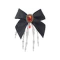 Miniatyrbild 1 av 3: Halloween Gotisk Vintage Skelett Hand Hårnål Black bow + ruby