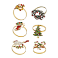 Miniatyrbillede 3 af 5: 6 stk. Jule Servietringe Jule Servietholderringe Krans til Julefrokost Middagsbord Dekoration