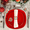 Miniatyrbilde 4 av 5: Julekrans Serviettringer 6PCS Jule Serviettringer, Christm