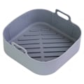 Miniatyrbilde 1 av 10: Airfryer Silikonform Mattrygg, Gjenbrukbar, Varmebestandig Ovntilbehør Grå Square Slash Grey