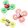 Miniatyrbild 2 av 10: 3-pack - Fidget Spinner med sugpropp för barn - Snurrande leksak Multicolor multifärg