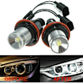Miniatyrbilde 5 av 5: 1 par 8000K hvite LED Angel Eye Marker Halo-lamper for E39 E53 E60 E63 E64 E66 E87 5 6 7 X3 X5