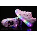 Miniatyrbilde 3 av 10: LED Rulleskøyter for Barn, Lysende Rullesko med Hjul Rosa Pink Pink 30