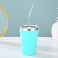 Miniatyrbilde 4 av 4: Rustfrie Barnekrus med Sølebestandig Lokk, Sugerør & Silikonhylser, 355 ml, BPA-frie, Isolerende, for Kalde & Varme Drikker Style 2