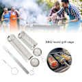 Miniatyrbillede 4 af 5: 1. klasse Rustfrit Stål Mesh Cylindrisk BBQ-Pølseholder 1PCS big