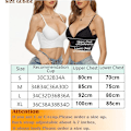 Miniatyrbilde 5 av 8: Lav rygg BH for kvinner Push Up dyp V-utringning ryggløs BH Svart Black M
