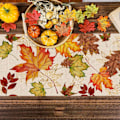 Miniatyrbilde 4 av 4: Høstdekorasjoner for hjemmet, høstløv i lønneformat bordløper, Thanksgiving akvarellplante gule blader hjemkjøkkendekorasjon, 13x72 tommer Style 2