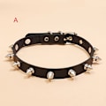 Pikkukuva 7 / 9: Punk Rock Niitti PU Nahka Kaulakoru Miesten Muoti Niitit Piikki Hobnails Choker Solisluu Kaulakoru Type A-Short Nails