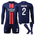 Miniatyrbillede 1 af 2: Paris Saint-Germain Børne Hjemmestande 2024-2025 Efterår Og Vinter Nr. 2 Sokker 24 HAKIMI No 7 socks 24