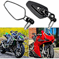 Miniatyrbilde 2 av 5: 2024 Motorsykkelbackspeil Motorsykkelbackspeil Kompatibel Xj6 Mt01 Mt03 Mt07 Mt09 (svart) Ny