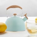 Miniatyrbilde 3 av 5: Visslande vannkoker, 2,5L visslende vannkoker, gasskomfyr induksjonskomfyr rustfritt stål vannkoker Light green