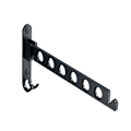 Miniatyrbilde 1 av 5: Foldbar veggmontert klesstativ, svart 90° veggmontert foldbar klesstativ