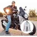 Miniatyrbild 2 av 7: 2 st Guardian Bell Nyckelring Motorcykel, Skyddsängel med Hängande Ring och Kedja, Skyddsklocka för Cyklar, Bilar, Motorcyklar, Elfordon