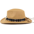 Miniatyrbilde 3 av 4: Unisex Deformerbar Cowboyhatt Vestlig Cowgirl Outbackhatt Cattleman Fedora med Flettet Bånd og Oksehodeskalle