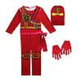 Miniatyrbilde 2 av 2: Hot Sell Ninja Cosplay Kostymer Gutt Jumpsuits Sett Halloween Julebord Klær Ninja Superhero Streetwear Kostymer Rød Red 9-10T