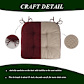 Miniatyrbilde 4 av 5: Sklisikre stolputer for spisestoler Sett med 4, 46*43*9cm sittepute med ba wine red