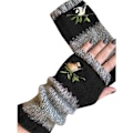Miniatyrbillede 1 af 2: Damehandsker med broderi _ lange mode retro handsker black