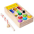 Pikkukuva 1 / 6: Montessori Busy Board Trä LED-ljusbrytare Busy Board Leksak